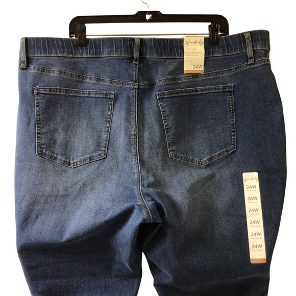 NWT Wonderly Jeans Women’s 24W Blue Pull On Jegging Denim Flex Stretch Plus Size - Picture 5 of 12